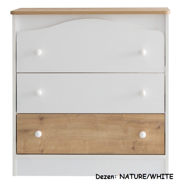 Komoda za bebe Belis EVA NATURE/WHITE