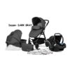Kolica za bebe Kinderkraft MOOV set 3 u 1 DARK GRAY