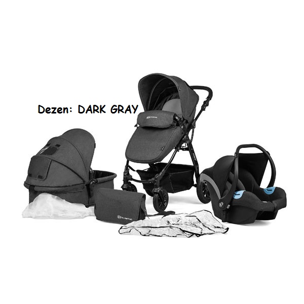 Kolica za bebe Kinderkraft MOOV set 3 u 1 DARK GRAY
