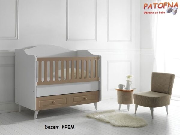 Krevetac za bebe 2 u 1 Belis Siena, dezen CAPUCCINO