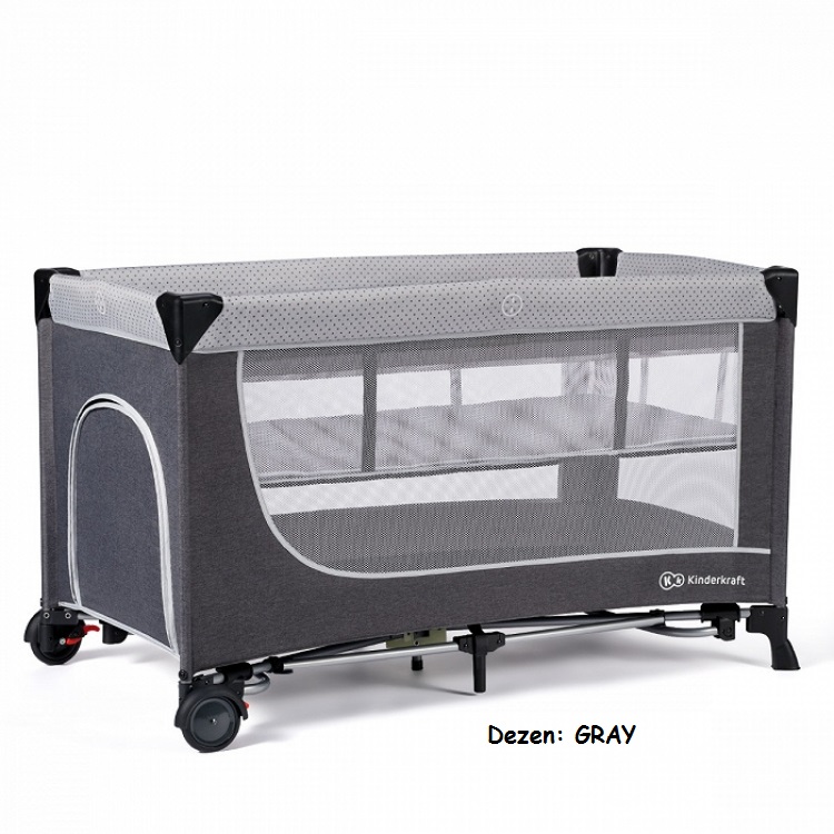 Prenosivi krevetac za bebe Kinderkraft LEODY 2u1 GRAY