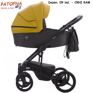 Kolica za bebe Bebetto Torino 3u1, 09ind CRNI RAM