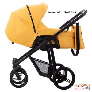 Kolica za bebe Bebetto Nico Plus, 2 u 1, 05 - CRNI RAM