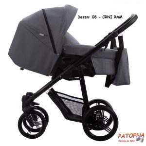 Kolica za bebe Bebetto Nico Plus, 2 u 1, 08 - CRNI RAM