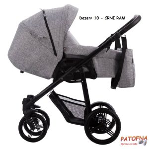 Kolica za bebe Bebetto Nico Plus, 2 u 1, 10 - CRNI RAM