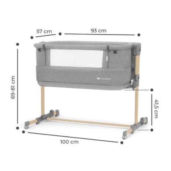 Kinderkraft Neste Grow, kolevka, LIGHT GRAY FULL WOOD