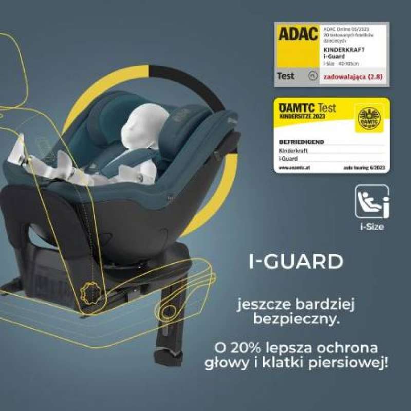 1-8 BLACK|Auto sedište Kinderkraft I guard Pro 61-105 CM
