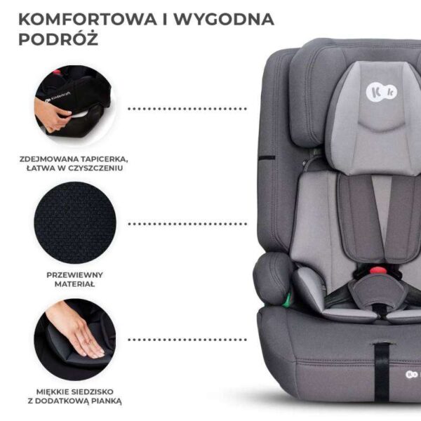 GRAY|Auto sedište Kinderkraft Safety Fix2 I SIZE 76-150 CM