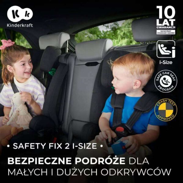 GRAY|Auto sedište Kinderkraft Safety Fix2 I SIZE 76-150 CM