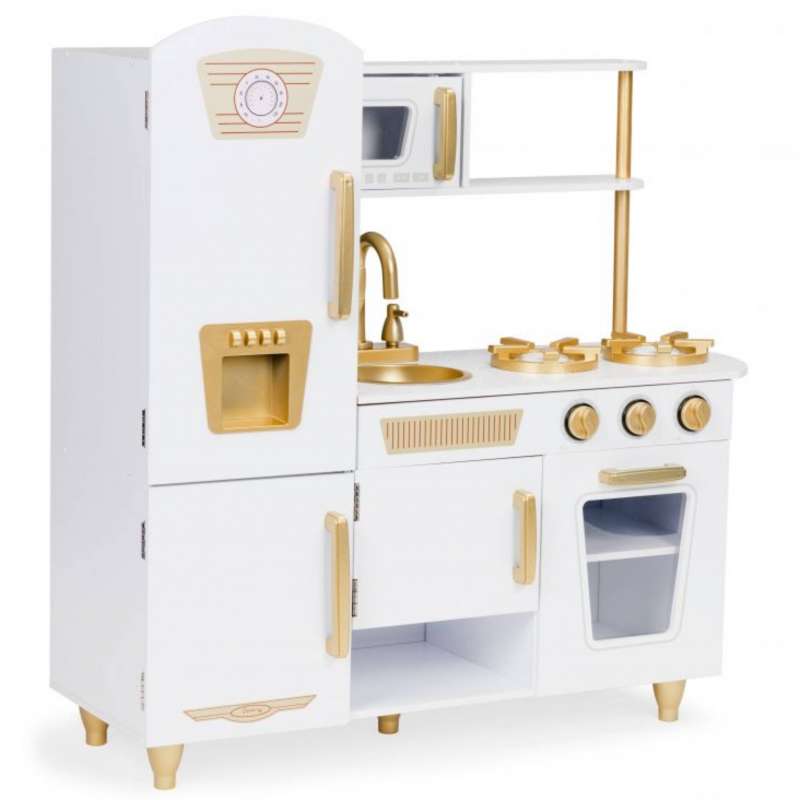 Kuhinja za decu drvena WHITE and GOLD