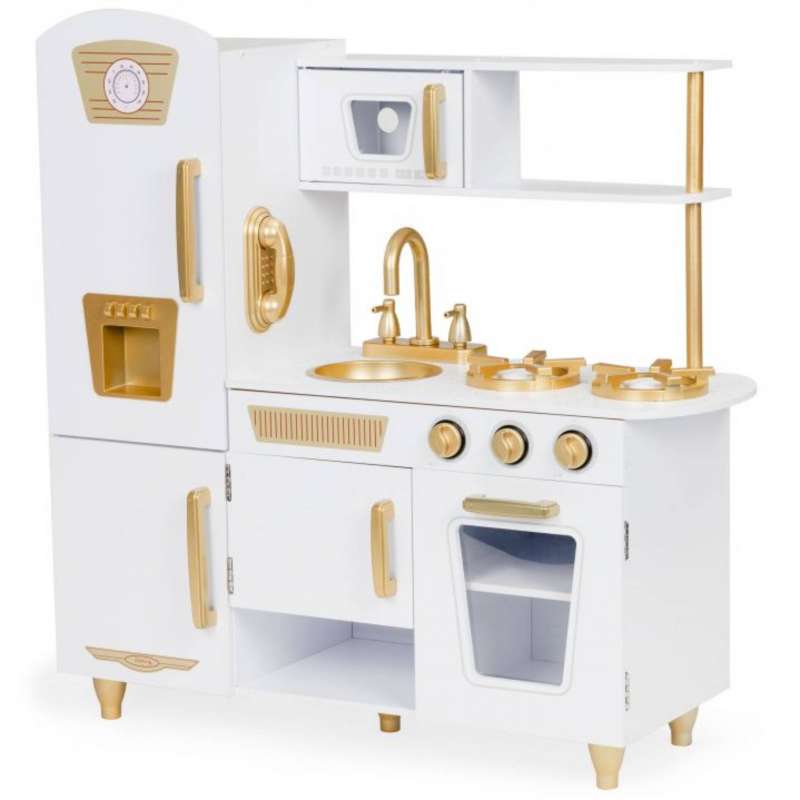 Kuhinja za decu drvena WHITE and GOLD