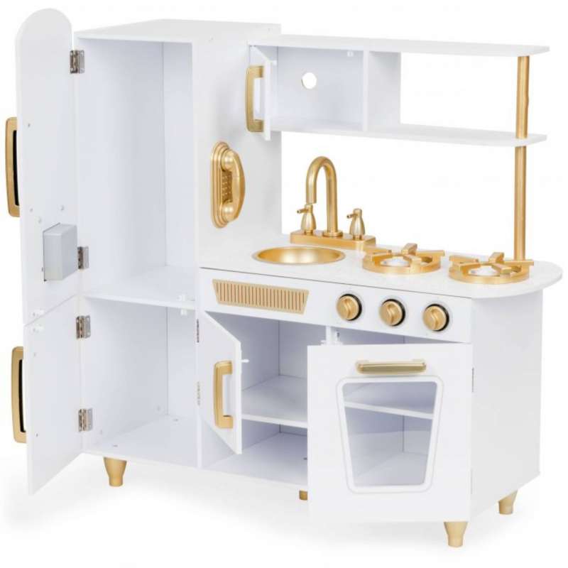 Kuhinja za decu drvena WHITE and GOLD