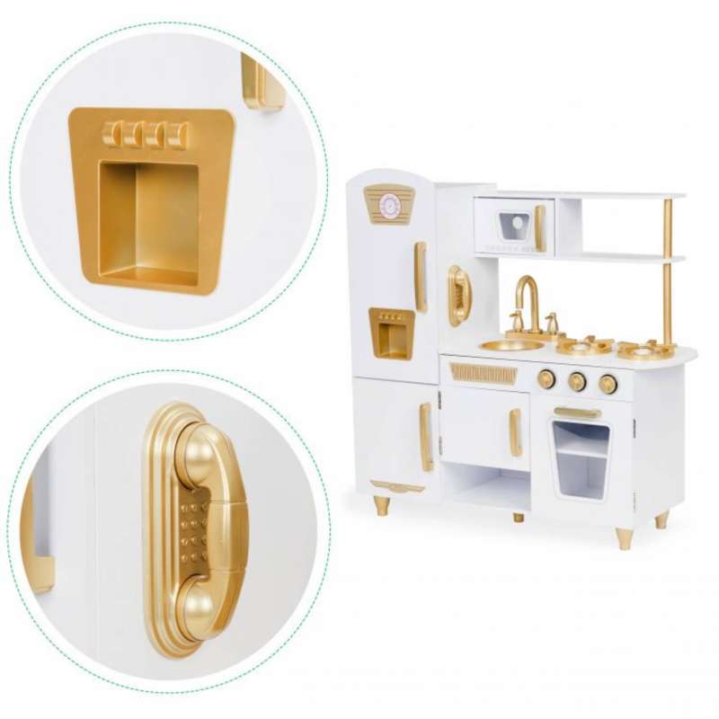 Kuhinja za decu drvena WHITE and GOLD