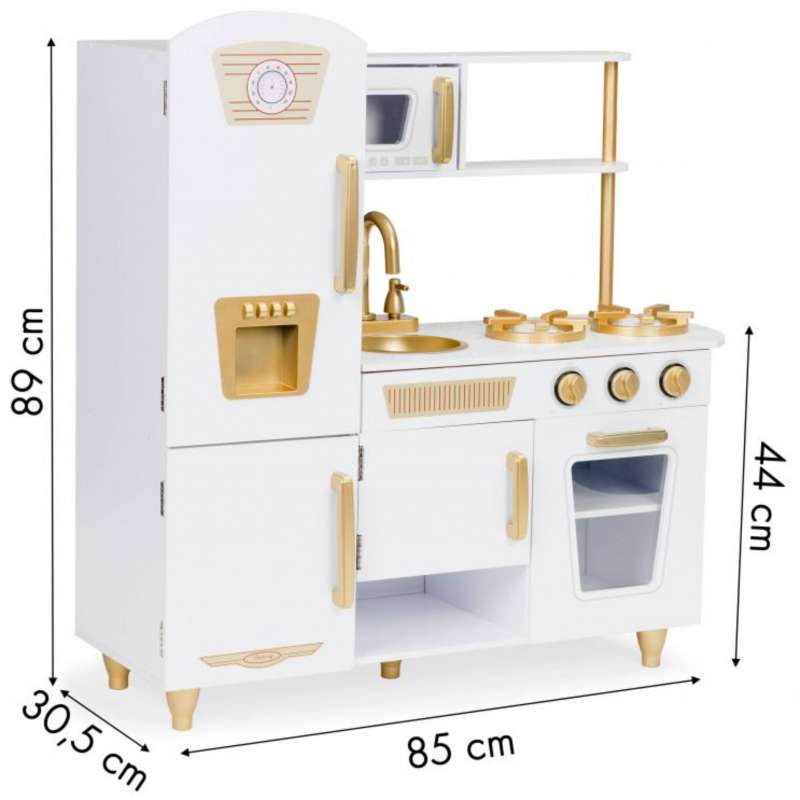 Kuhinja za decu drvena WHITE and GOLD
