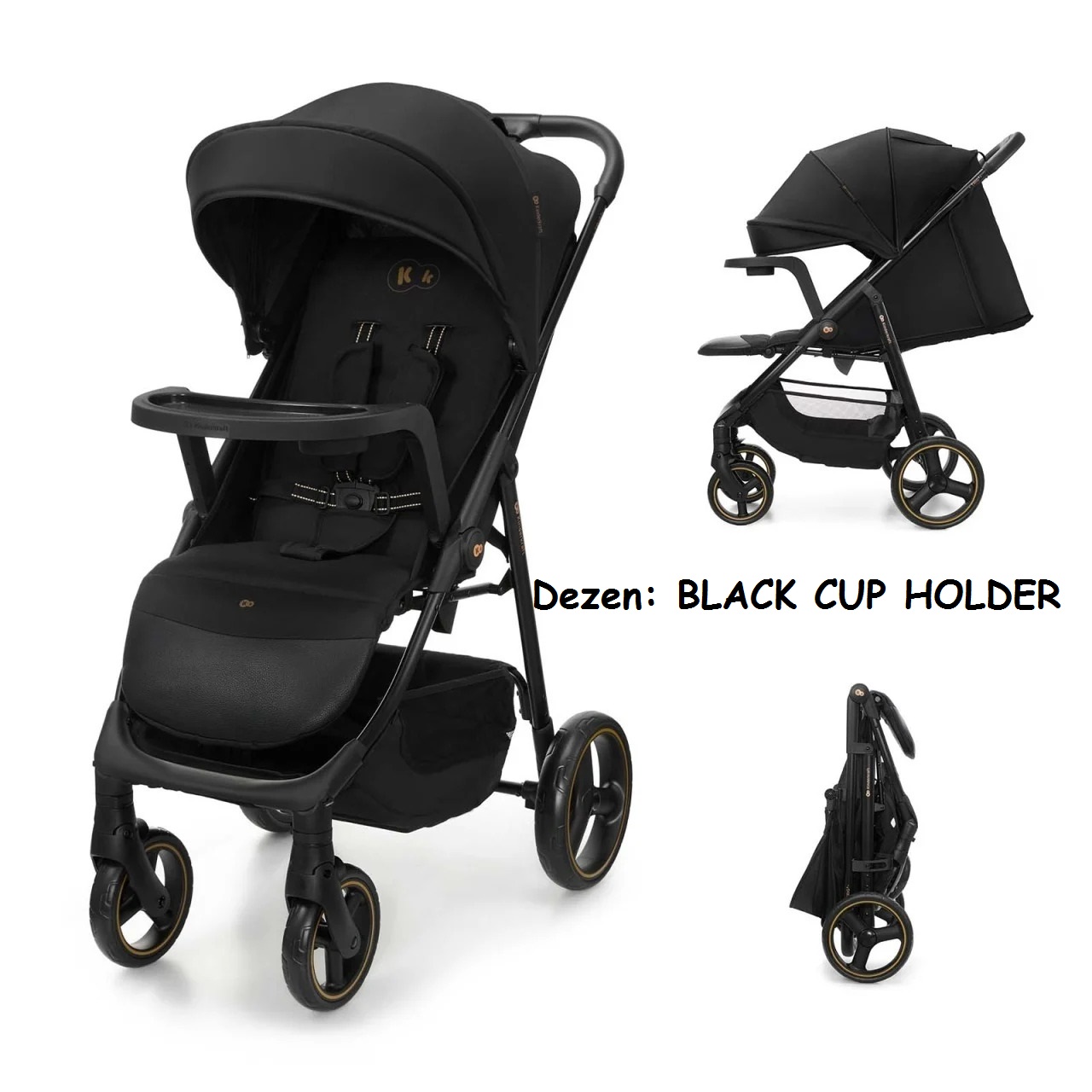 Kišobran kolica Kinderkraft TRIG 3 BLACK CUP HOLDER
