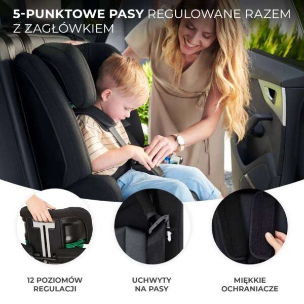 BLACK|Auto sedište Kinderkraft Safety Fix2 I SIZE 76-150 CM