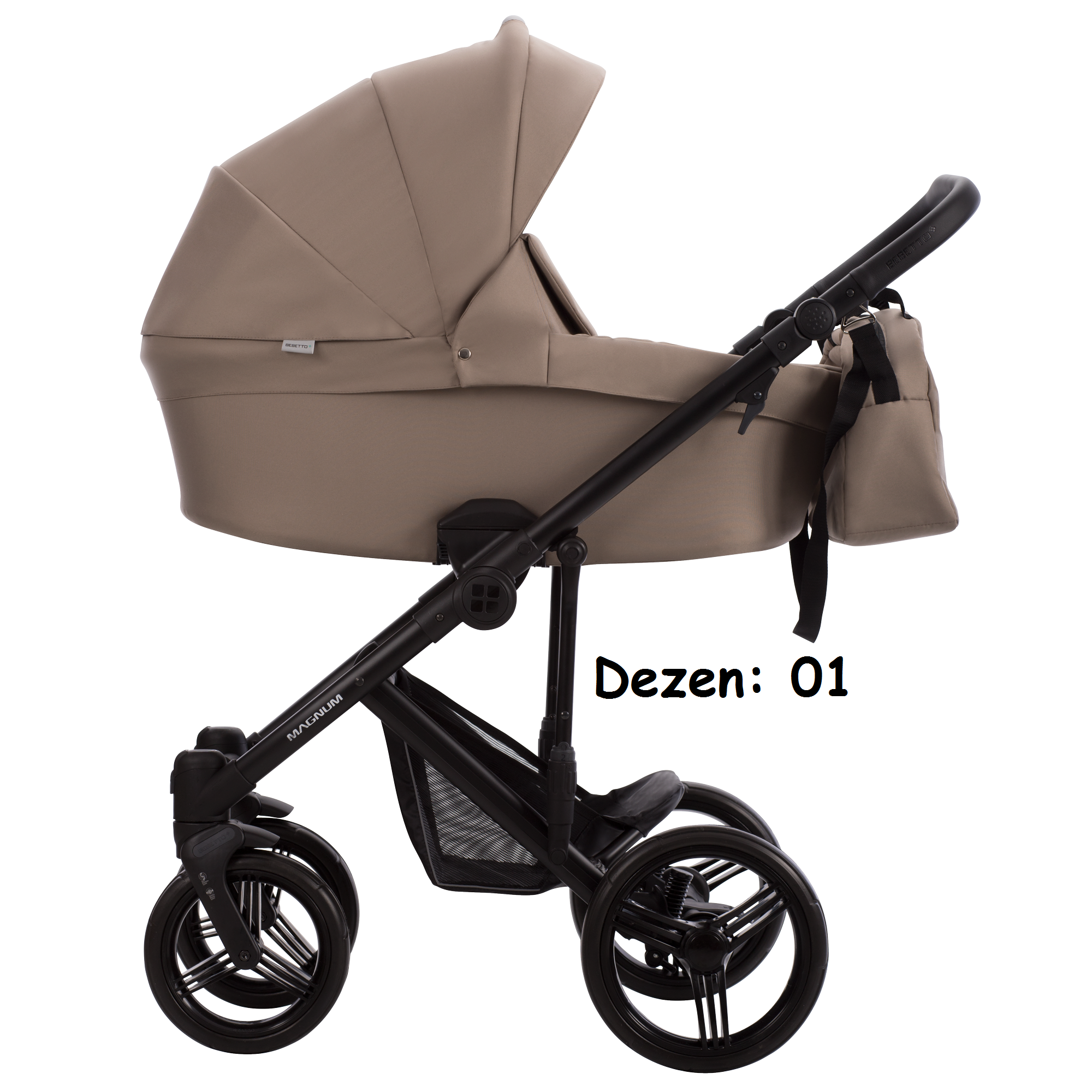 Kolica za bebe Bebetto Magnum Light, set 2/3u1, platno/eko koža. 01 (platno)