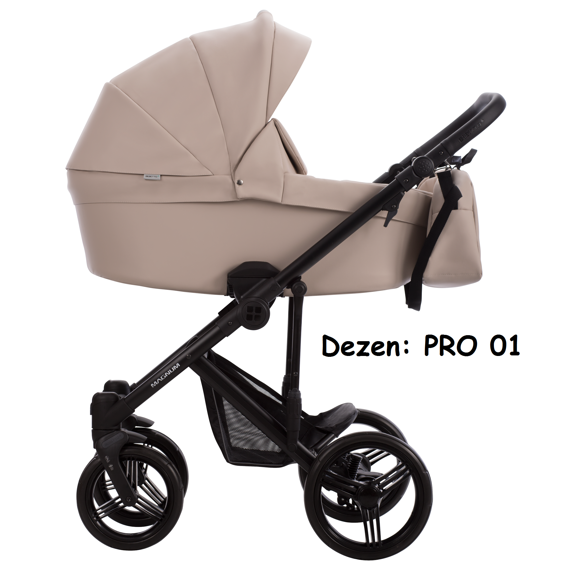 Kolica za bebe Bebetto Magnum Light, set 2/3u1, platno/eko koža. PRO 01 (eko koža)
