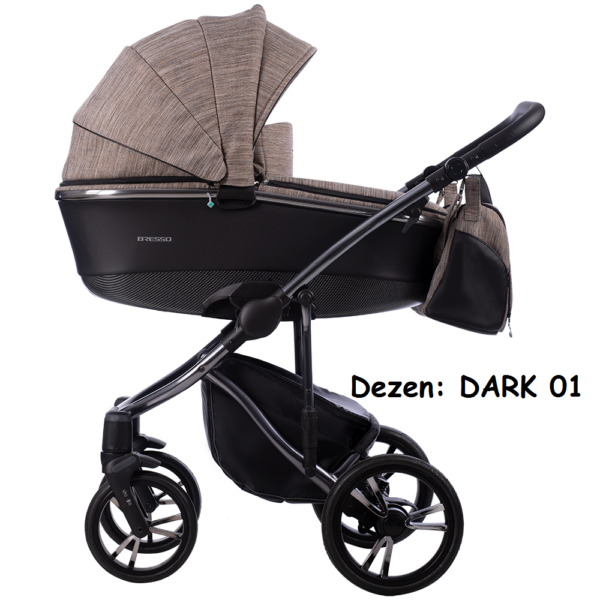 Kolica za bebe Bebetto BRESSO PREMIUM CLASS set 2/3 u 1, DARK 01 (platno)