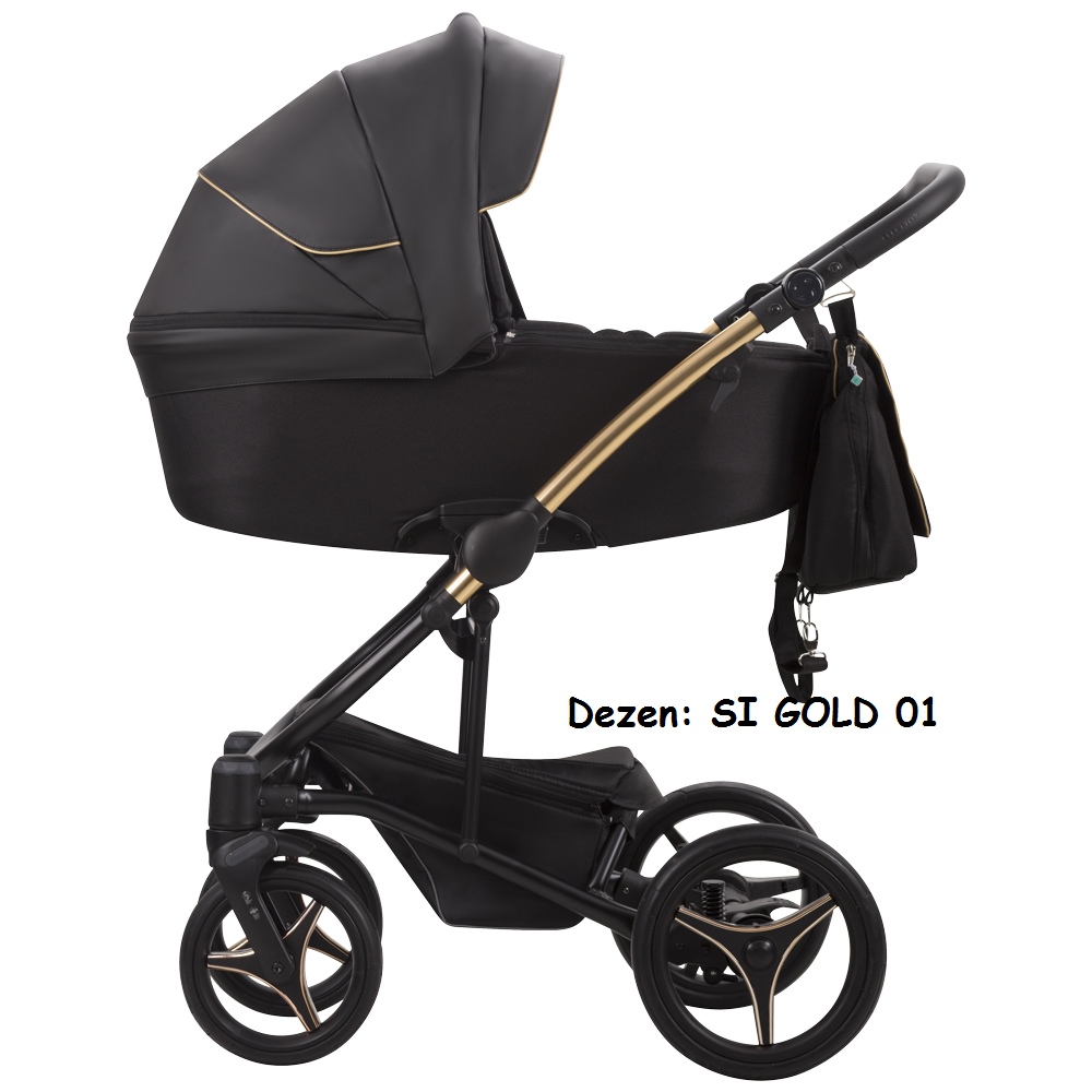 Kolica za bebe Bebetto Torino Premium Class 2/3 u 1 Si gold 01 (eko koža/platno)