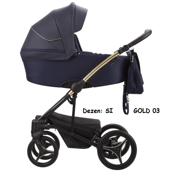 Kolica za bebe Bebetto Torino Premium Class 2/3 u 1 Si gold 03 (eko koža/platno)
