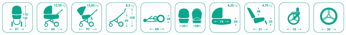 Kolica za bebe Bebetto Monti, set 3u1, platno/eko koža Kolica za bebe Bebetto Monti, set 3u1, platno/eko koža