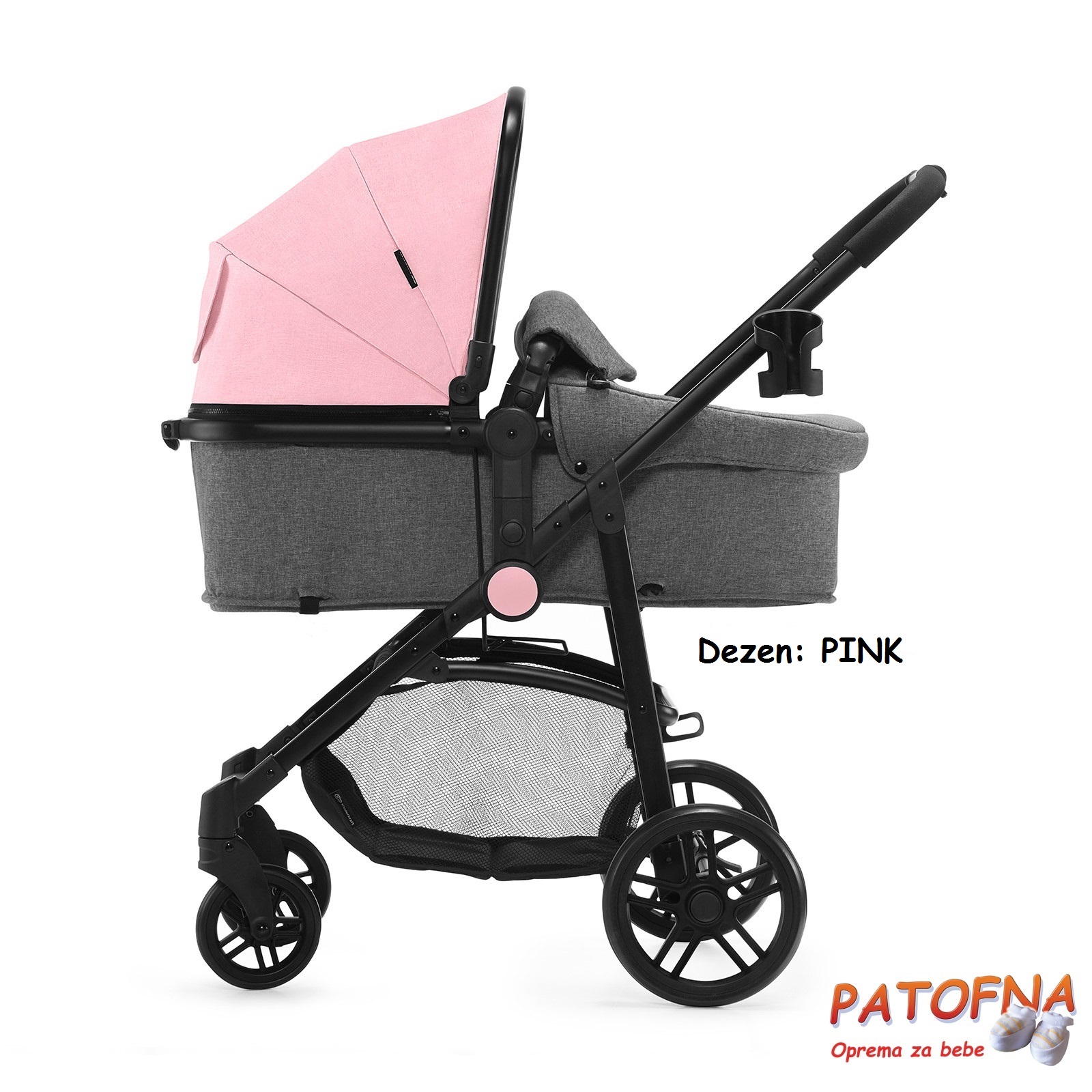 Kolica za bebe Kinderkraft JULI set 3u1 PINK