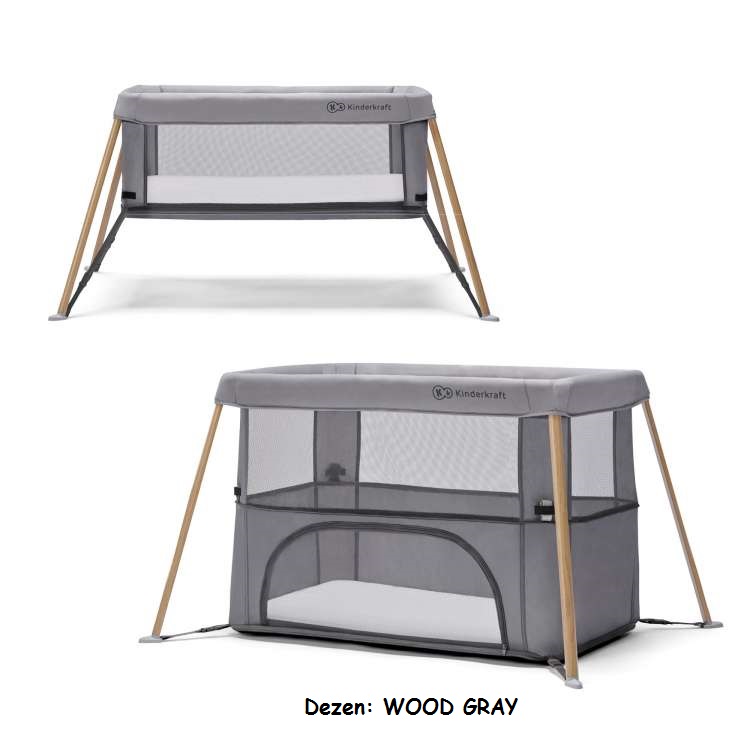 Prenosivi krevetac za bebe Kinderkraft MOVI 2u1 WOOD GRAY