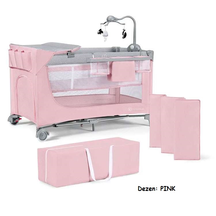 Prenosivi krevetac za bebe Kinderkraft LEODY ACC 2u1 PINK