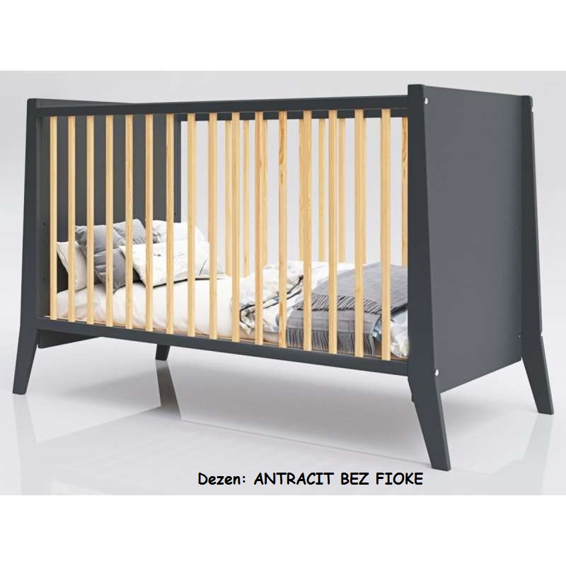 Krevetac za bebe Lettino COSMO 2u1 ANTRACIT BEZ FIOKE