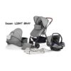 Kolica za bebe Kinderkraft MOOV set 3 u 1 LIGHT GRAY