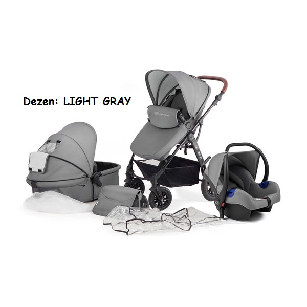 Kolica za bebe Kinderkraft MOOV set 3 u 1 LIGHT GRAY