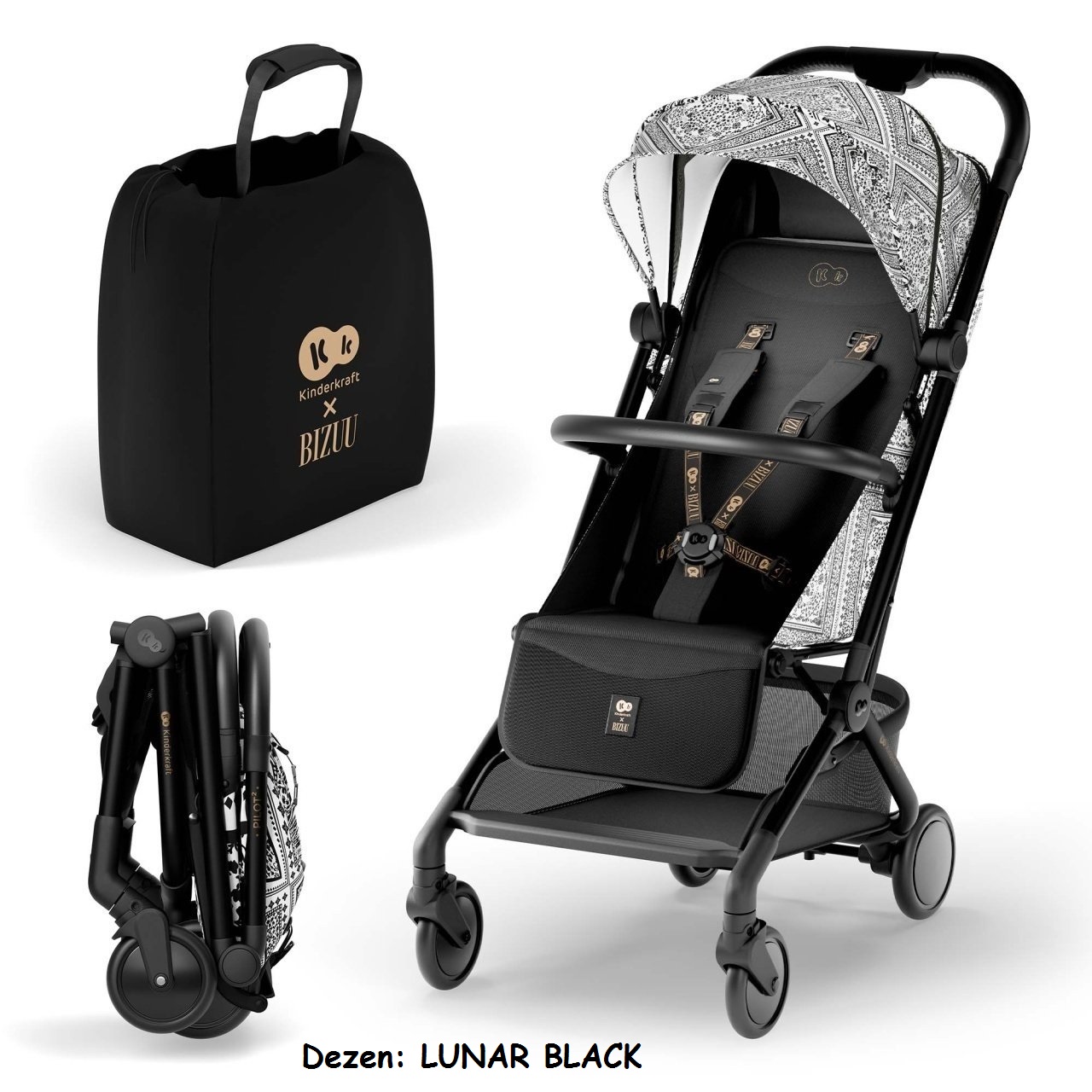 Kišobran kolica Kinderkraft PILOT 2 LUNAR BLACK