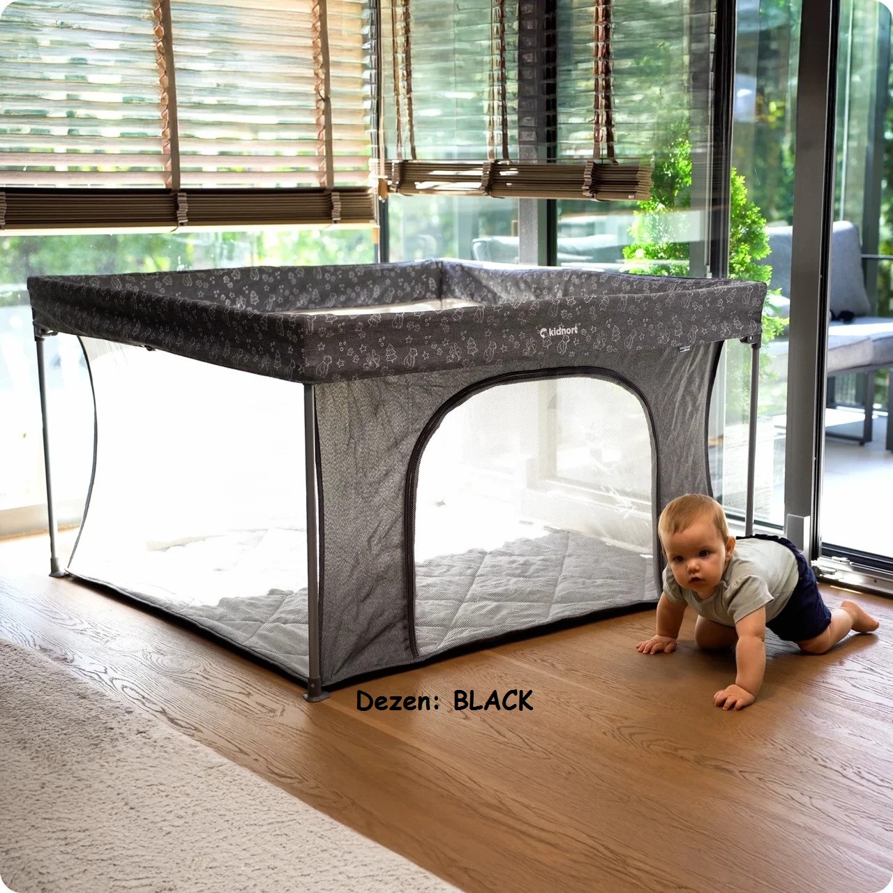 Ogradica za bebe Kidnort SNOEN BLACK