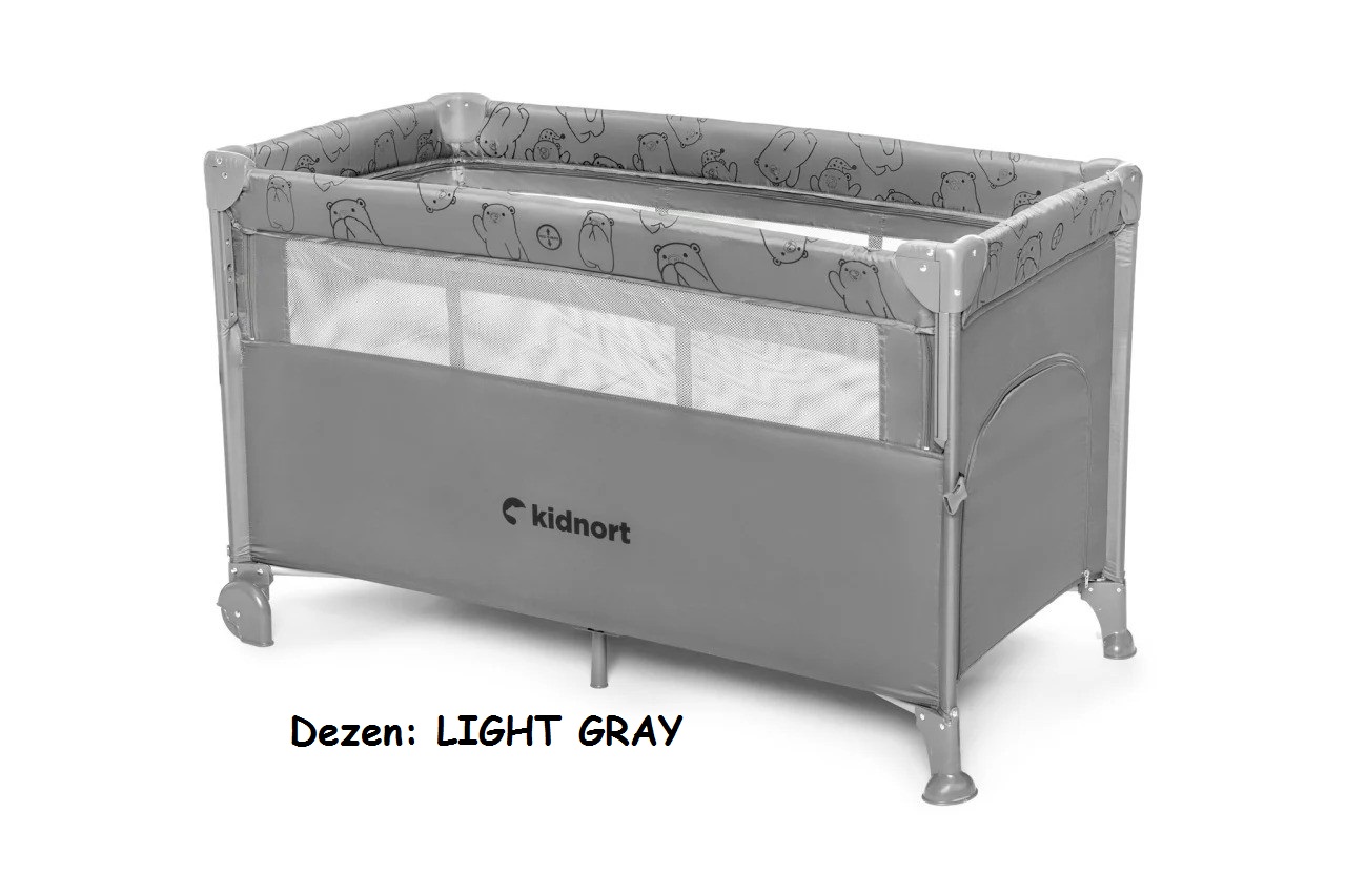Prenosivi krevetac za bebe Kidnort NASTE LIGHT GRAY