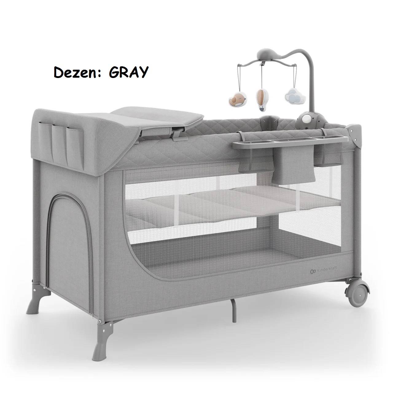 Prenosivi krevetac za bebe Kinderkraft LEODY UP ACC 2u1 GRAY
