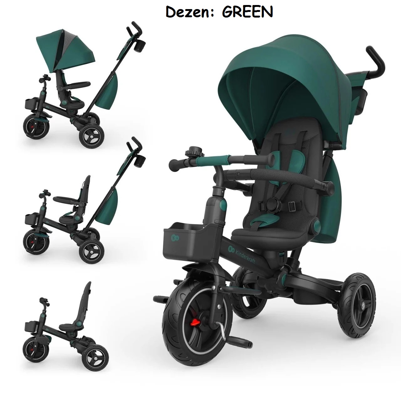 Tricikli / guralica za decu, Kinderkraft SPINSTEP 2 PLUS GREEN